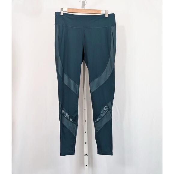 Sweaty Betty Pants Teal Green Mesh Power Wet Look 7/8 Length Leggings Size XL - Picture 1 of 6